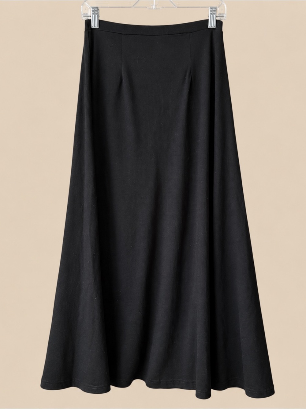 100% Merino Black A line Midi Skirt M